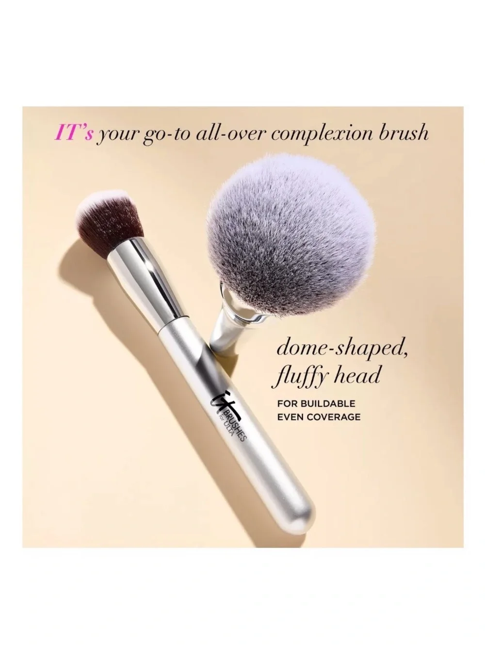 IT Cosmetics Dome Shaped Airbrush Blurring Foundation Brush #101, NWT